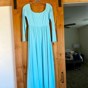 Pink blush blue maternity gown